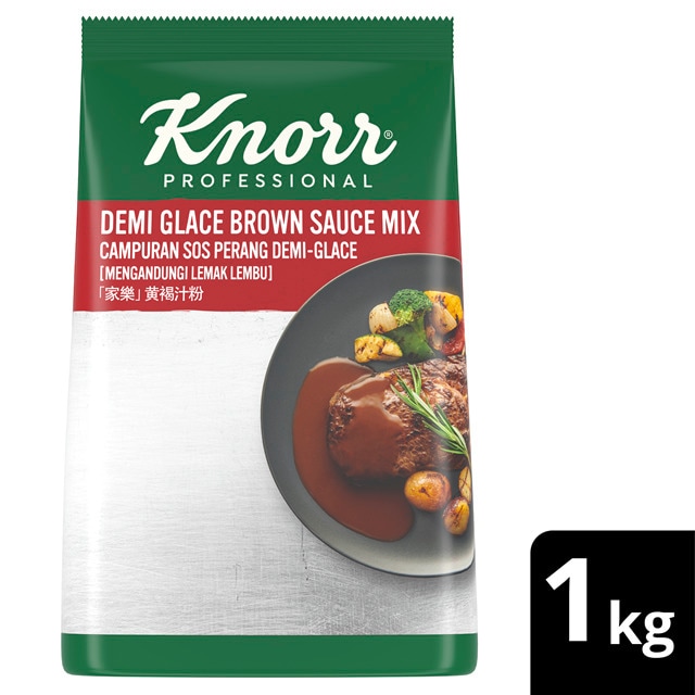 Knorr Demi Glace Brown Sauce Mix 1KG - Knorr Demi Glace Brown Sauce Mix is made with quality New Zealand beef. Now you can cook up to 10 litres of sauce in just 5 minutes. Get it now!