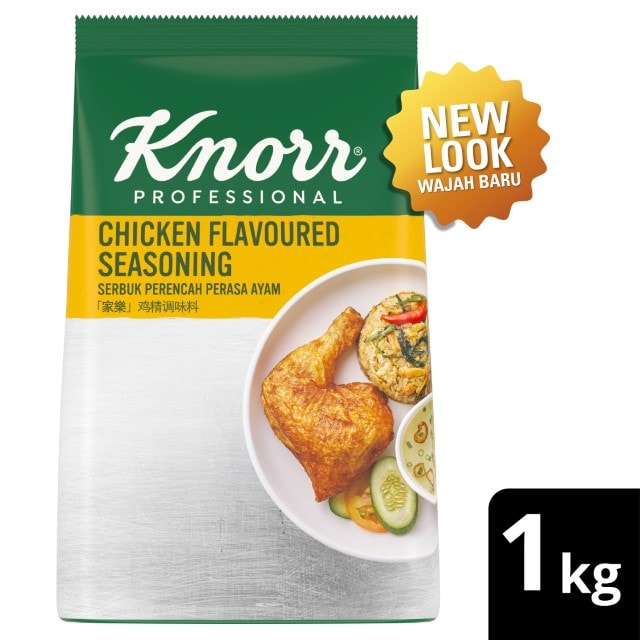 Knorr Serbuk Perencah Perasa Ayam 1kg - Dihasilkan untuk para tukang masak, Knorr Serbuk Perencah Perasa Ayam membekalkan anda perasa makanan yang sesuai untuk rasa umami bagi setiap hidangan tumis atau lain-lain hidangan dalam menu anda.