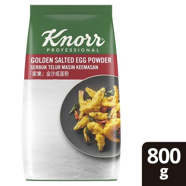 Knorr Golden Salted Egg Powder 800G - Knorr Golden Salted Egg Powder is an easy to use product that delivers an authentic salted egg taste and texture with each preparation.