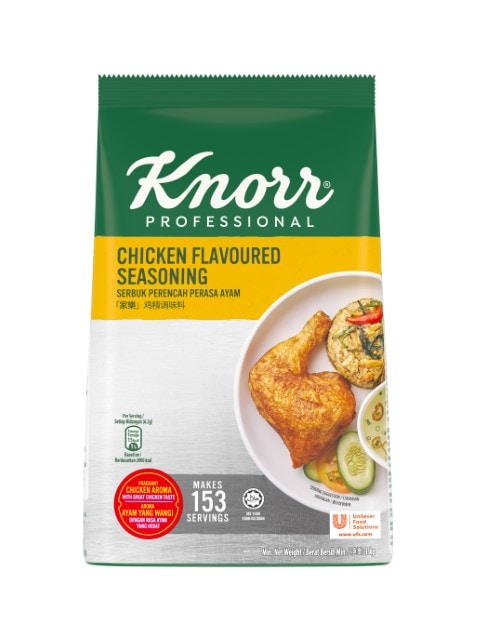 Knorr Chicken Flavoured Seasoning 1KG - Produce for chefs, Knorr Chicken Flavoured Seasoning provides you with the right food seasoning for the umami taste of every stir fry or other dishes on your menu.