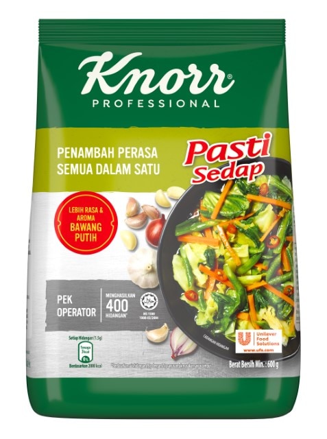 Knorr Pasti Sedap 600G - Knorr Pasti Sedap merupakan perasa semua dalam satu yang diperbuat daripada kandungan asli.