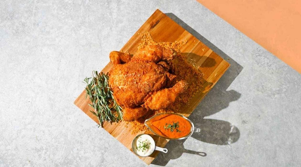 Whole Fried Chicken with Creamy Herb Dip – - Recipe