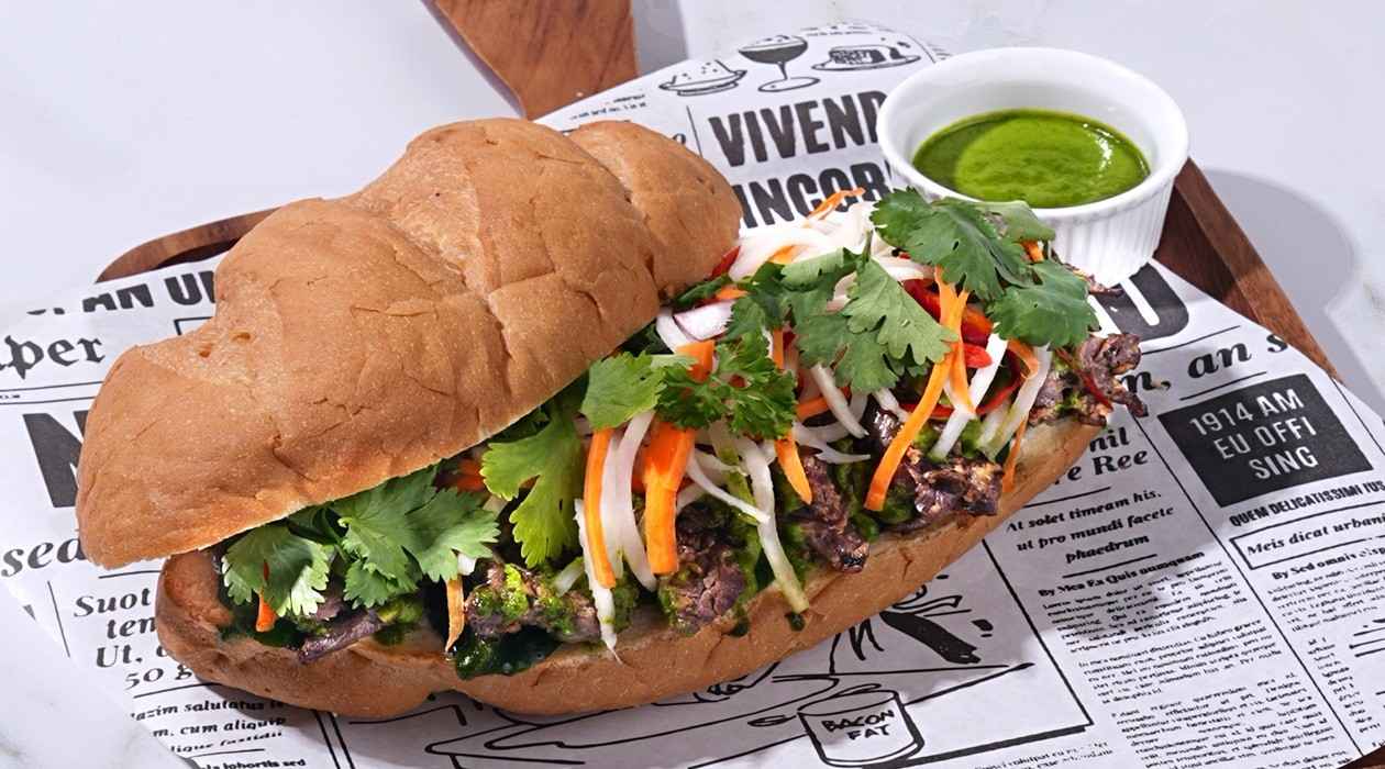 Grilled Steak Bahn Mi with Asian Chimichurri    – - Recipe